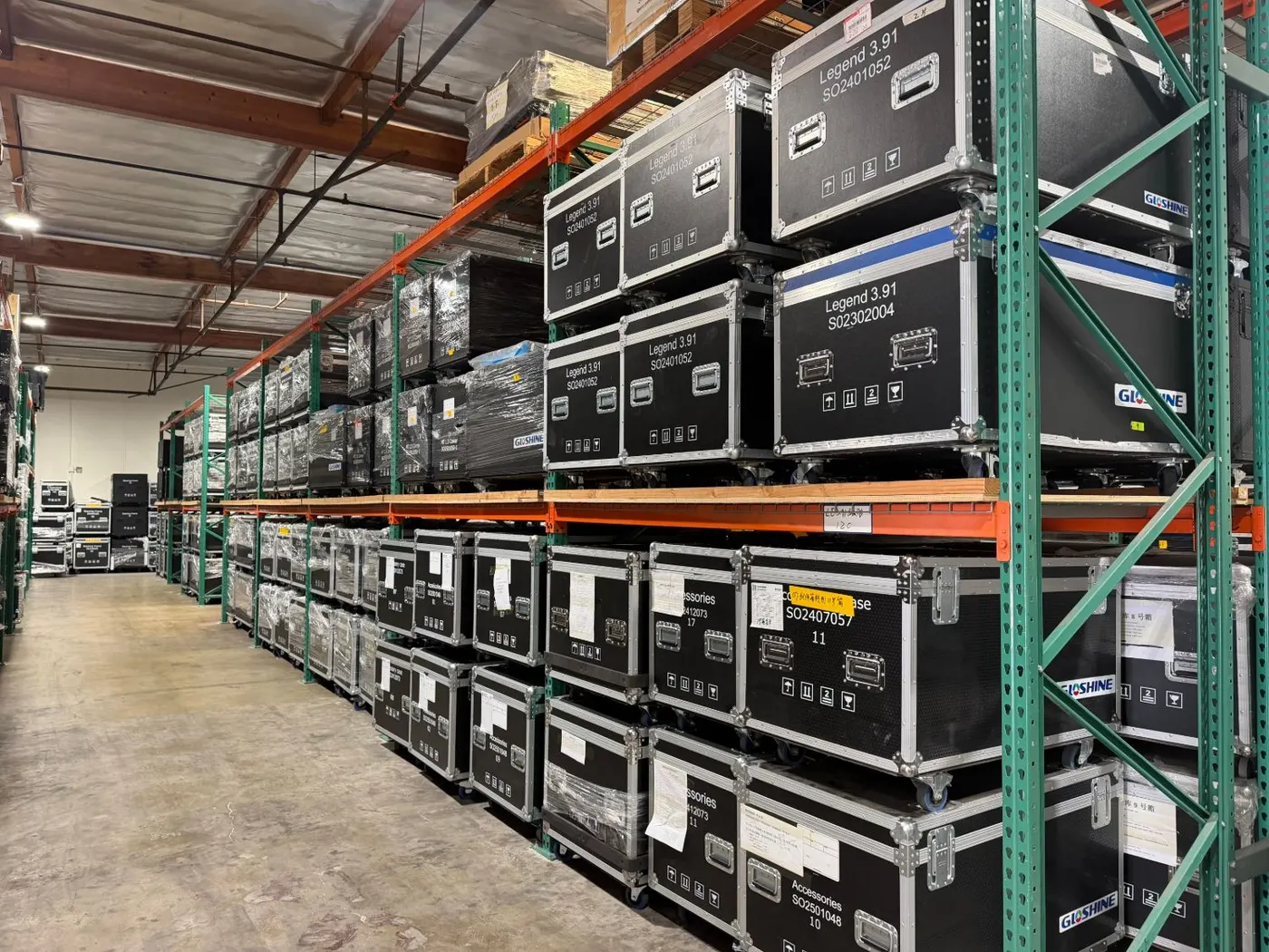 LED cabinets in road cases, Anaheim warehouse