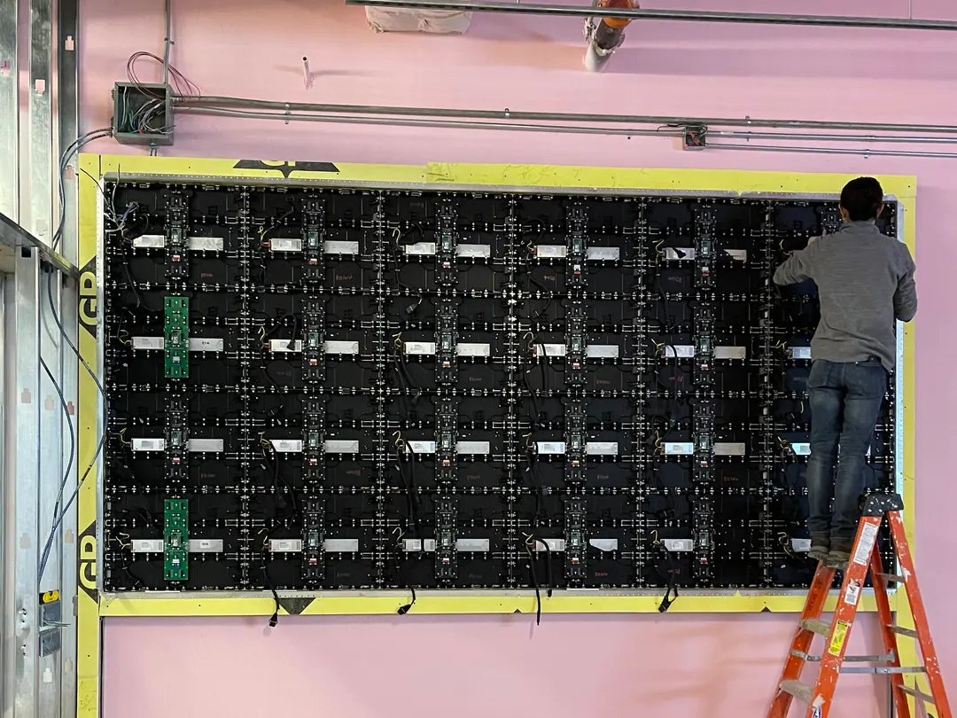 March 12: modules going onto the P2.5 wall
