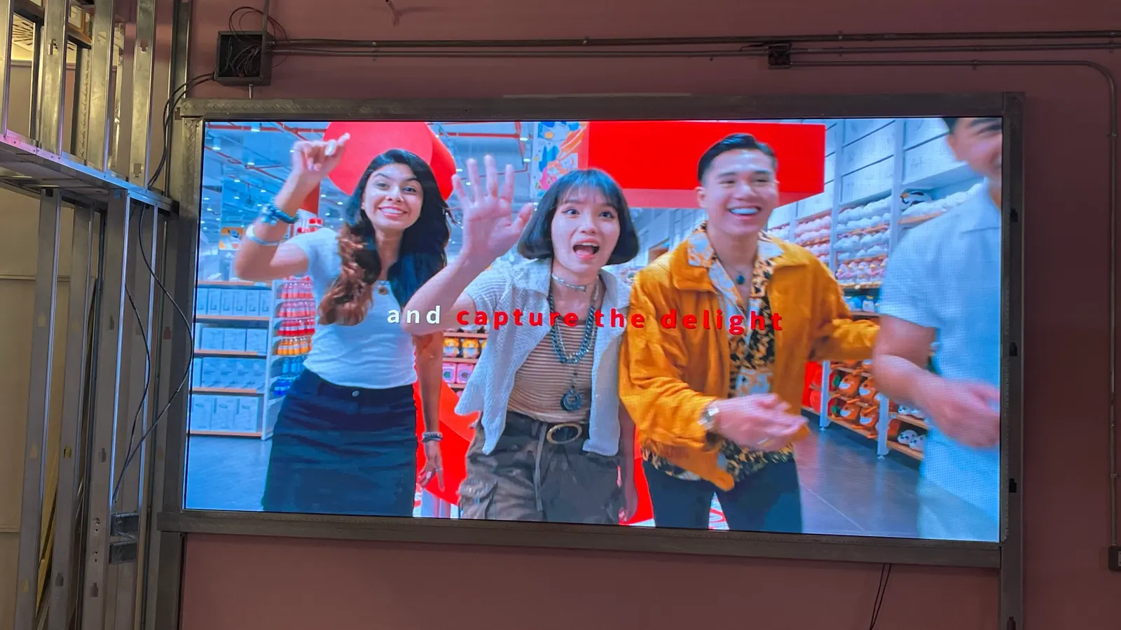 Miniso, American Dream, March 2024: the P2.5 wall on, before the store opened