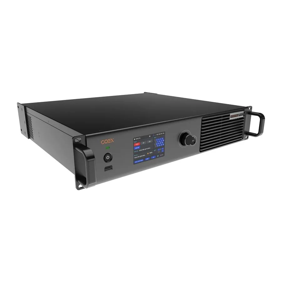 NovaStar MX40 Pro LED display controller, front three-quarter view with the COEX front panel and status display