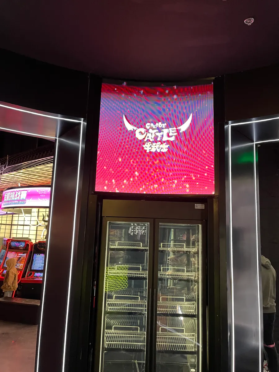 A screen over a fridge door