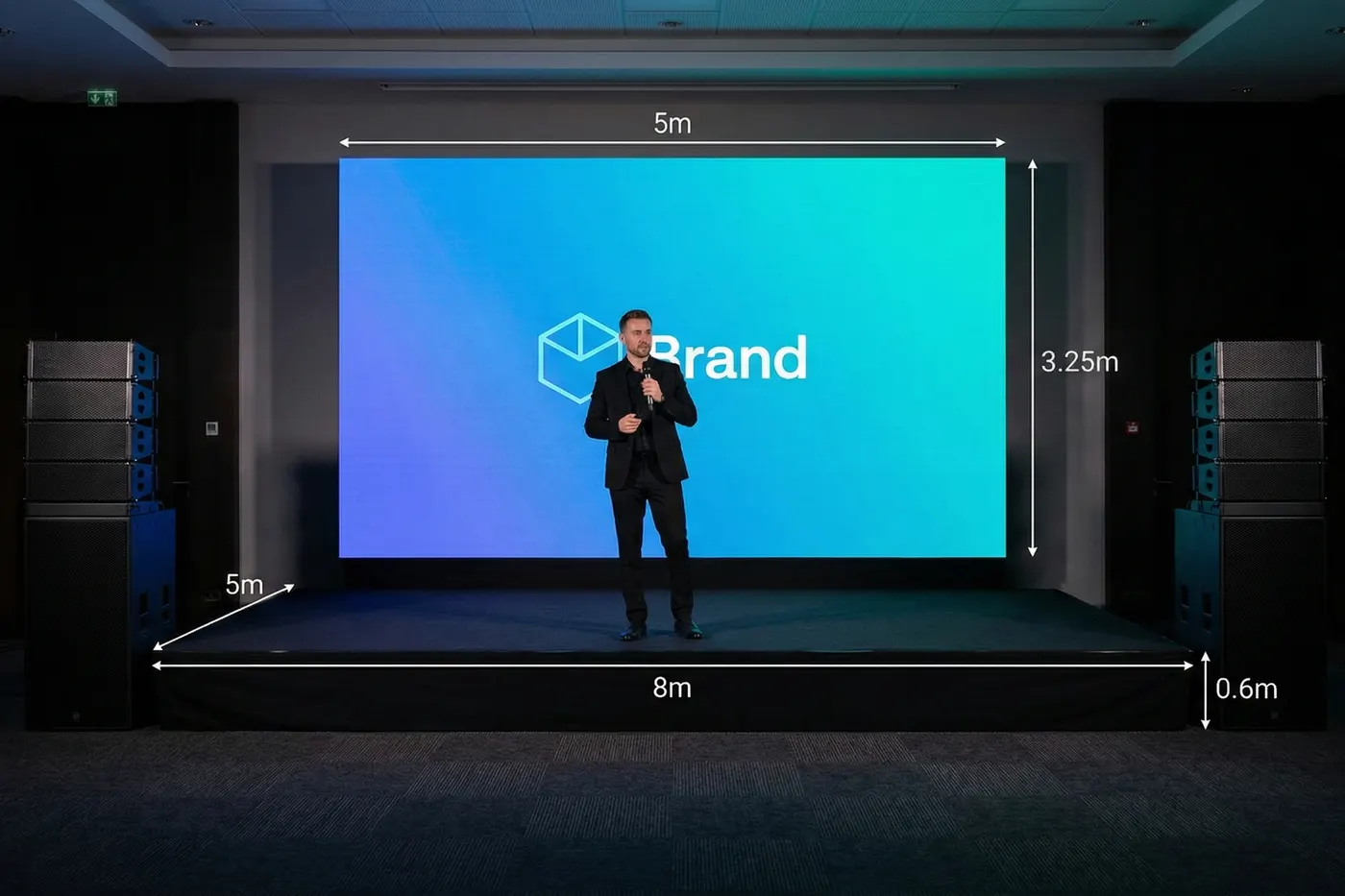 我们设计阶段的 3D 效果图,标了尺寸