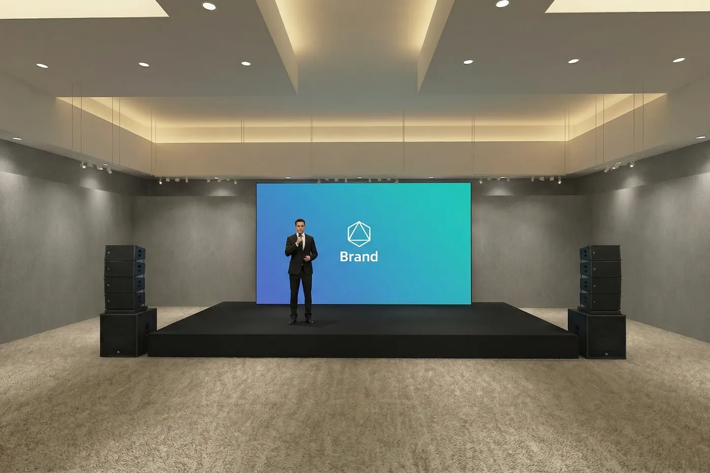 同一个会场在我们的效果图里