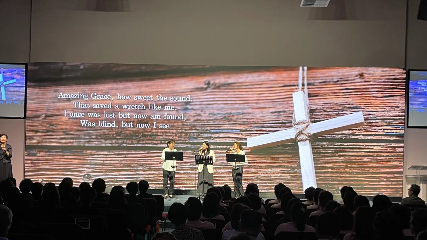 Sunday worship in front of the 38-foot LED wall at Good Stewards Church, West Covina