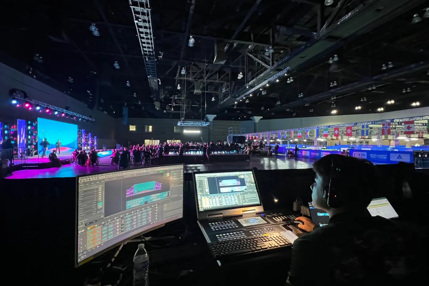 The control booth at the Heyball championship