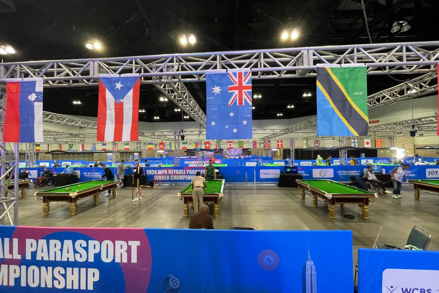 Competition areas laid out for wheelchair access