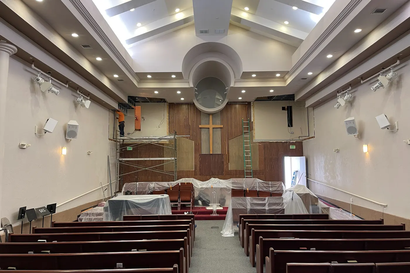 Before: the stage wall, 21 May 2024