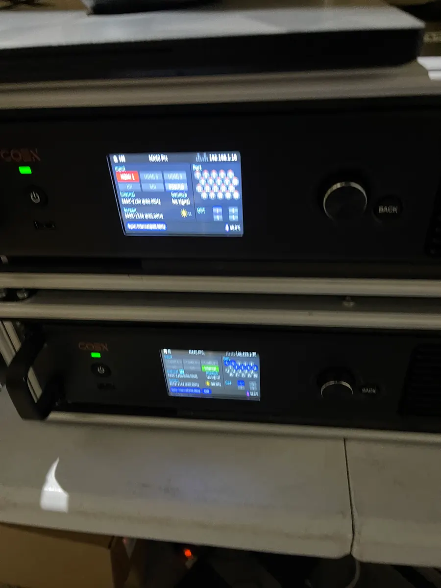 NovaStar MX40 Pro processors: two drive the wall, two stand by